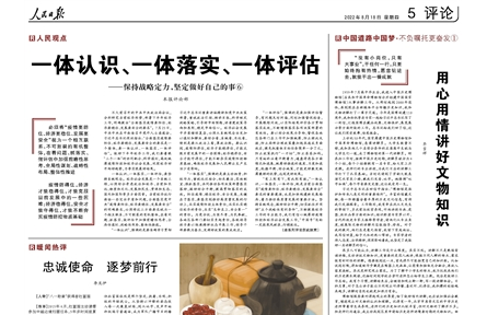 一體認識、一體落實、一體評估——保持戰(zhàn)略定力，堅定做好自己的事⑥